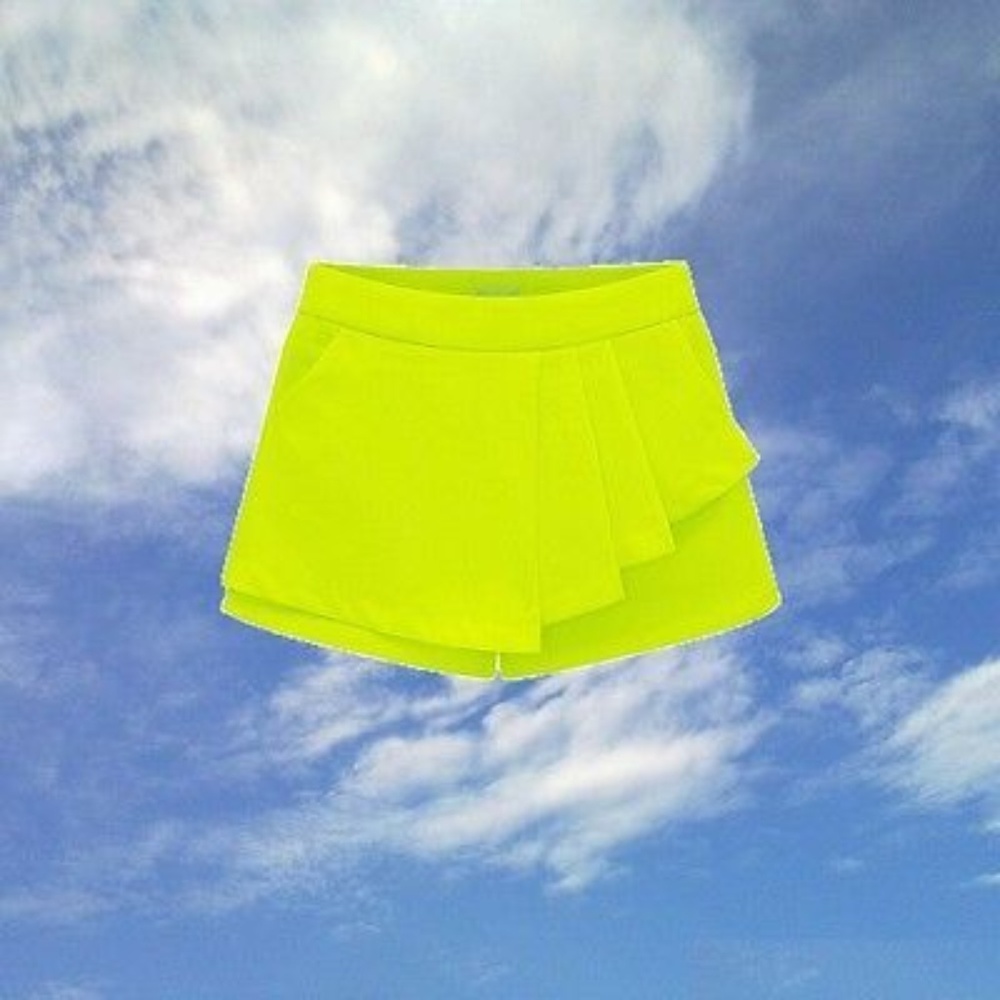 nwot neon yellow skort shorts size extra small